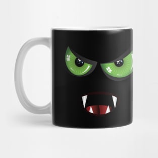 Evil face with green eyes Mug